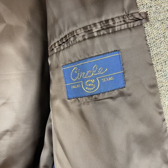 Circle S 100% Silk Tweed Western Blazer Sport Coat Mens 52R Tan Rodeo Cowboy - Picture 5 of 16